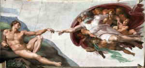 God creates Adam (Michelangelo)